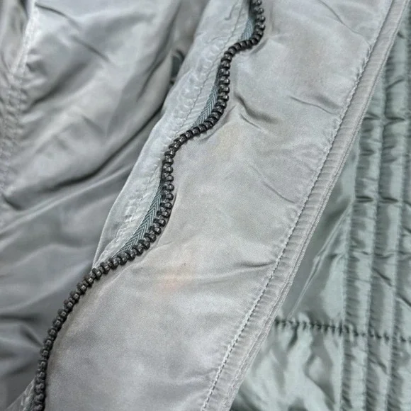 Vintage Military Style N-2B Flight Jacket Sage Green Faux Fur Hood Bomber Coat - Picture 7 of 10